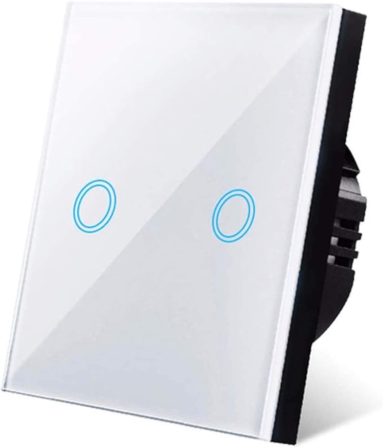 BCDL Panel de Vidrio Ajustable Interruptor tctil de la UE LED Light Light STARTE Light SHIRTOS NO Hay Neutral REQUERIDO 220V 1 GAND Smart Switch 1114 Color 2 Gang White