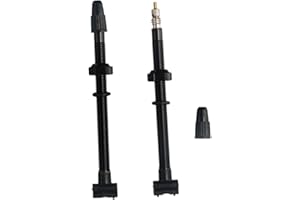 POKINGE 2 Pcs Alloy Valve Nipples 60mm/80mm Bicycle Tubeless Presta Valve Stems No Leak Presta Value Stems Kits with Valve Stem Caps Fit Most Bicycle