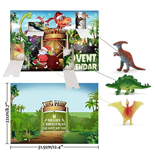iZoeL Adventskalender Dino Dinosaurier Jungen Kinder 24 Überraschung Weihnachtskalender Geschenk für Kinder ab 4-12… – Bild 7