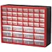 Akro-Mils 10144REDBLK 44-Drawer Hardware & Craft Plastic Cabinet, Red & Black,