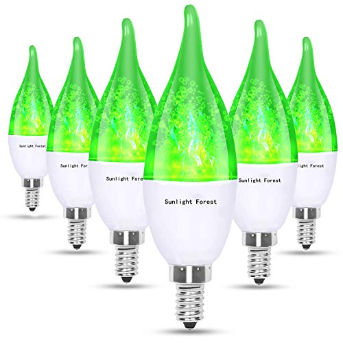 Sunlight Forest Green LED Flame Effect Light Bulb E12 Green