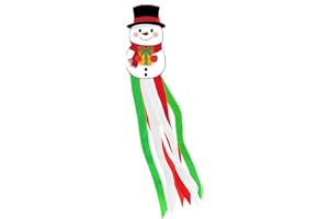 JREMREO 40 Inches Christmas Snowman Windsock Decoration, Hanging Outdoor Winter Decor, Festive Xmas Holiday-Themed Wind Sock Ornament for Garden, Patio, and Yard