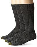 Gold Toe Men's 3-Pack Windsor Wool Dress Sock Charcoal Shoe Size: 6-12.5 / Sock size 10-13