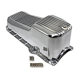 Assault Racing Products A8443 Small Block Chevy Finned Polished Aluminum Oil Pan Retro SBC 305 350 5.0L 5.7L