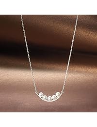 Ross-Simons 5.5-6mm Cultured Pearl Curved Bar Necklace in Sterling Silver