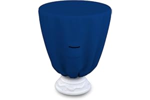 Covers & All Round Bird Bath Cover, Feeder Bowl Well Winter Cover with Elastic, 18 Oz Heavy Duty Waterproof UV Weather Resistant Outside Garden Backyard Basin Fountain (21" Diameter x 18" H, Blue)