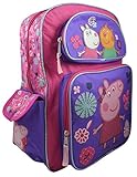 Peppa Pig Girls Large Deluxe 16 Backpack w/ Stamping Bookbag