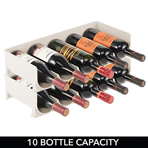 mDesign Plastic FreeStanding Water Bottle and Wine Rack Storage