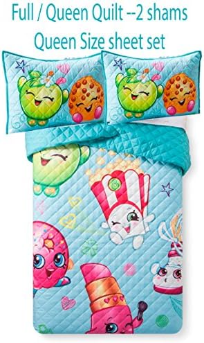 7 Piece Quilt Set Queen Size Quilt, 2 shams &amp; 4 Piece Queen Sheet Set Shopkins