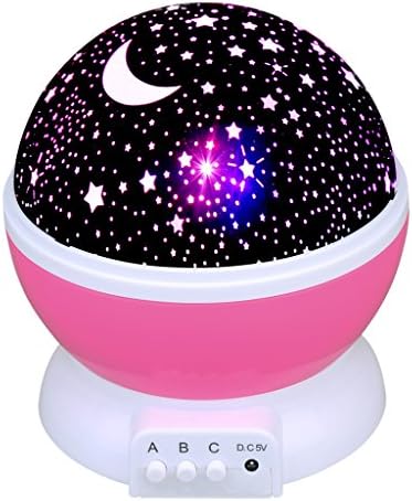 Baby Night Light LED Star Light Rotating Projector 9 Light Color Changing with USB Cable for Children Kids Bedroom,JWAIT,Pink