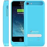 iPhone 5C Battery Case, iPhone SE/5S Battery Case, Alpatronix BX120plus 2400mAh External Protective Rechargeable Extended Slim Portable Charging Case for iPhone 5C, SE, 5S Juice Bank Power Pack [MFi Certified & iOS 10+ Support or Below] - Blue