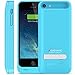 iPhone 5C Battery Case, iPhone SE/5S Battery Case, Alpatronix BX120plus 2400mAh External Protective Rechargeable Extended Slim Portable Charging Case for iPhone 5C, SE, 5S Juice Bank Power Pack [MFi Certified & iOS 10+ Support or Below] - Blue