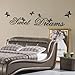 Myhome Sweet Dream Lettering Sticker and Dancing Butterflies Art Wall Decor Decal for Living Room, for Bedroom.