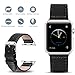Apple Watch Bands 42mm, Fullmosa Jan Series Lichi Calf Leather Strap Replacement Band with Stainless Metal Clasp for Apple Watch Series 1 Series 2,Black