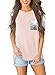 Uideazone Women Pocket Short Sleeve Shirt T-shirt Summer Casual Blouse
