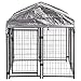 Welded Wire Dog Kennel Heavy Duty Playpen Included a Roof & Water-Resistant Cover 4'x4'x4.3'