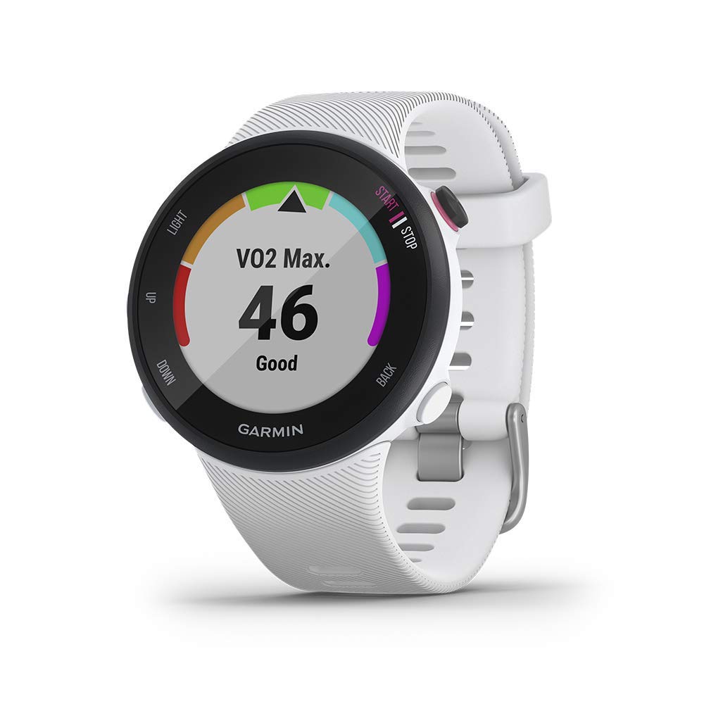 Garmin Forerunner 45S GPS Running Watch with Garmin Coach Training Plan Support - White, Small (Renewed)