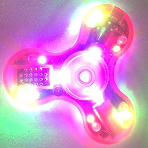 Hot Pink CRYSTAL clear transparent Bluetooth Connectivity Speaker LED LIGHT-UP Hard Plastic TRI FIDGET SPINNER EDC hand desk toy stress reducer for focus ADHD ADD