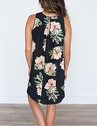 MEROKEETY - Vestido de verano para mujer, sin mangas, estampado floral, plisado