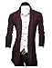 TAM WARE Mens Classic Fashion Marled Open-Front Shawl Collar Cardigan TWGG1308-WINE-US XL