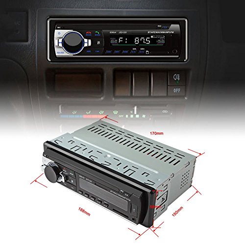 TekkPerry Car MP3 Player, MP3 Car Stereo Receiver with Bluetooth, USB Port and SD Card, BT/APE/WAV/WMA/MP3/USB/SD FM Car Stereo with Single Din FM Radio 3.5mm Auxiliary Input Remote Control