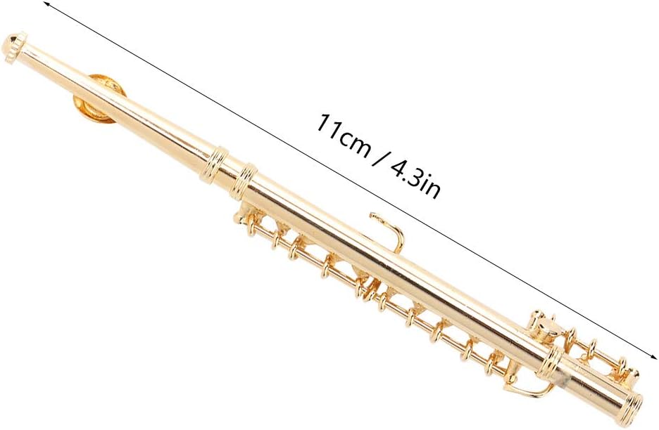 Hilitand Miniature Flute, Brass Flute Model Musical Instrument Model Exquisite Desktop Decoration Miniatures Collectibles - Image 4