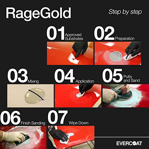 Evercoat Rage Gold Body Filler for Fiberglass, Aluminum & More Stain