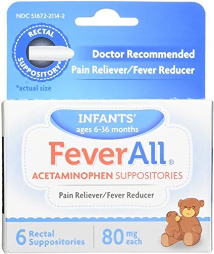 FeverAll Infants' 80 mg Rectal Suppositories 6 EA - Buy Packs and SAVE (Pack of 2)