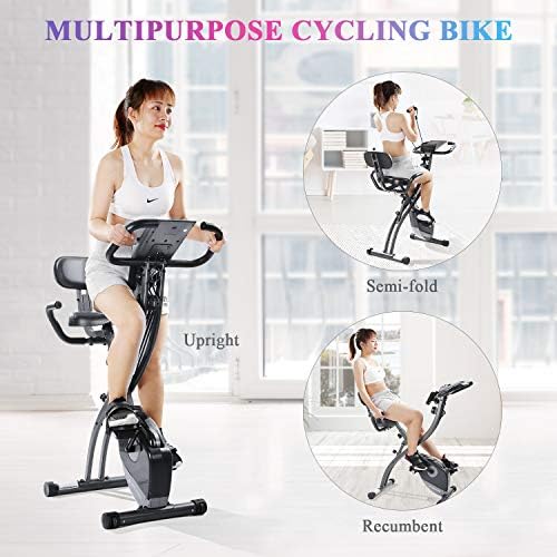 MaxKare Exercise Bike Stationary Foldable Upright Recumbent
