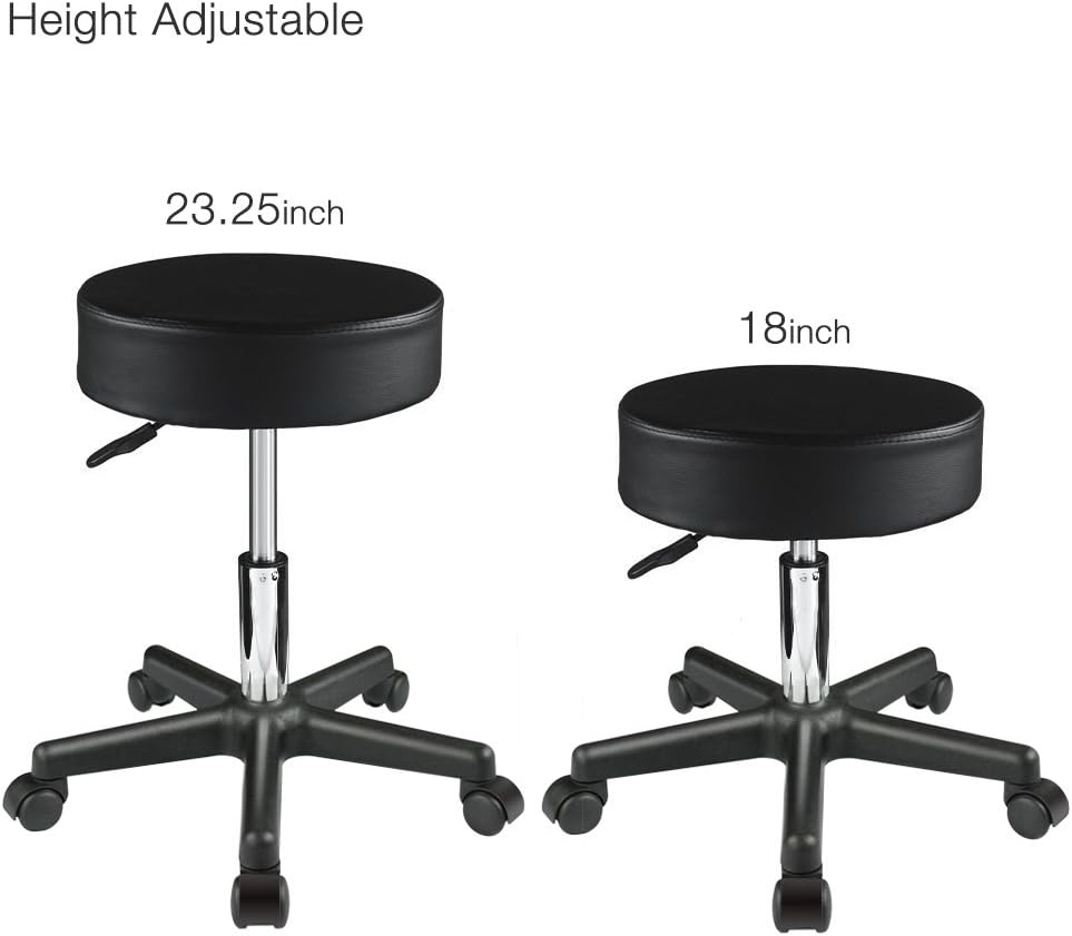 PARTYSAVING Supportive Adjustable Hydraulic Rolling Swivel Stool for Massage and Salon Office Facial Spa Medical Tatoo Chair Cushion & Wheels – Extra Large, APL1159: Kitchen & Dining