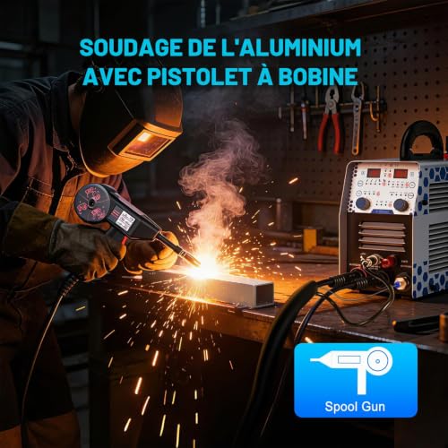 Reboot 7-in-1 MIG TIG MMA Plasma Welding Machine - Includes Gun Dispenser and TIG Torch - 30A Non-HF Plasma Cut - Dual Voltage 120/240V - For Bodywork, Workshop and Outdoor | Spool gun + TIG torch included. Dual voltage 120/240V (230V France). For bodywork, workshop and outdoor use