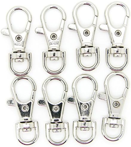 100 pcs Metal Lanyard Hook Swivel Snap For Paracord Lobster Clasp Clips 1.5" (Silver)