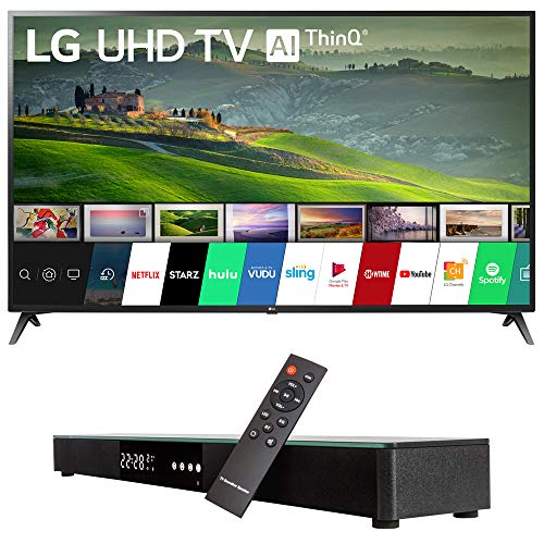 LG 70UM6970 70-inch HDR 4K UHD Smart LED TV (2019) Bundle with Deco Gear Home Theater Surround Sound 31-inch Soundbar and 6ft Optical Toslink 5.0mm OD Audio Cable