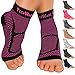 TechWare Pro Ankle Brace Compression Sleeve - Relieves Achilles Tendonitis, Joint Pain. Plantar Fasciitis Foot Sock with Arch Support Reduces Swelling & Heel Spur Pain. (Black/Pink, S/M)