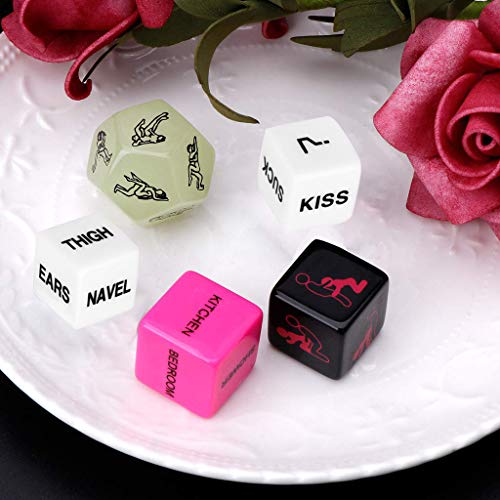 Funny and Romantic Role Playing Dice Game Set of 6,Novelty Gift for Honeymoon bacherette Party,Him and Her, Bridal Shower, Groom Roast,Newlyweds, Wedding, Anniversary, Marriage New 2019