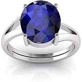 LMDPRAJAPATIS Natural Blue Sapphire Certified Jewelry Gifts Ring 9.25 Rati / 9.25 Carat Astrological Birthstone 925 Sterling Silver adjustable Ring