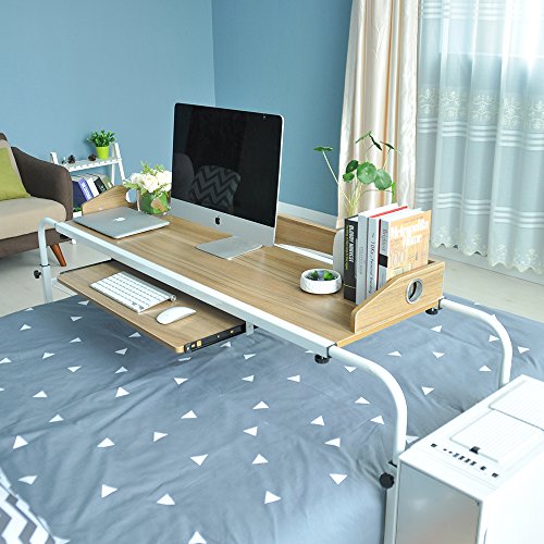 Soges mobile overbed table 55" laptop cart hospitable bed ta…