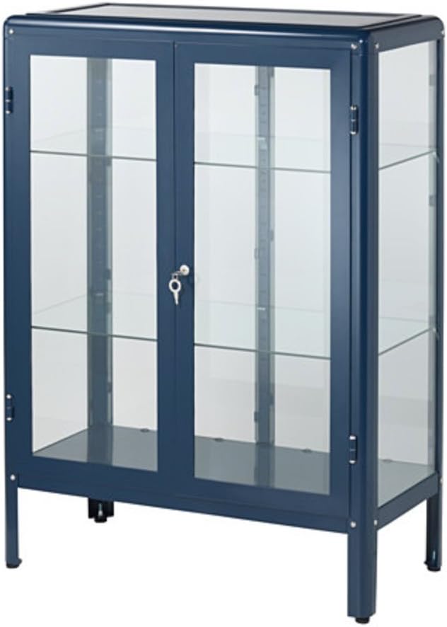 Amazon ｉｋｅａ イケア Fabrikor ガラス扉キャビネット81x113 Cm ラックブルー ブルー 803 631 72 コレクションケース オンライン通販