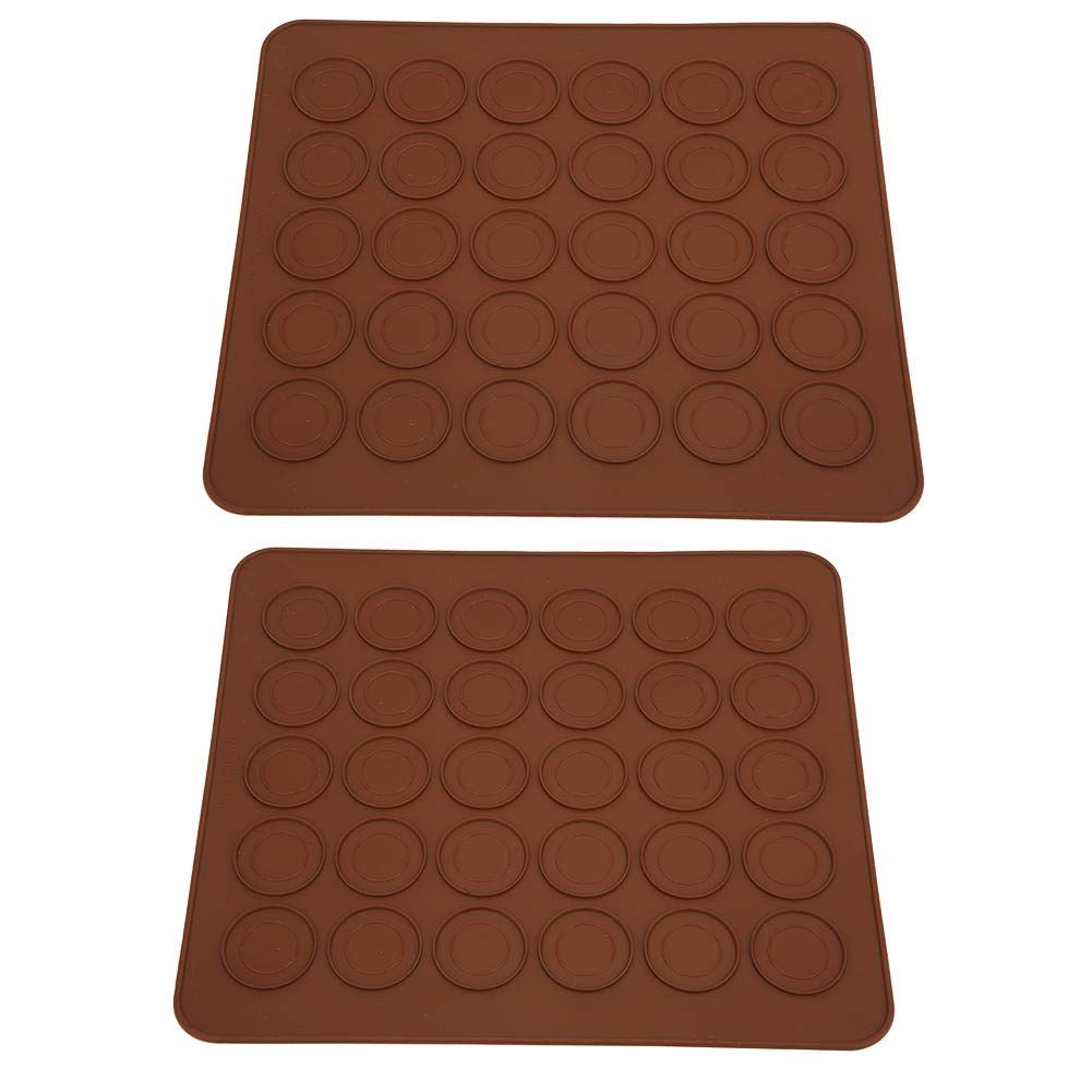Fdit 2Pcs Macarone Silicone Pad 30 Hole Round Baking Tray Oven Pad Non-Stick Macaron Pad Baking Silicone Pad Kitchen Baking Tool Accessory