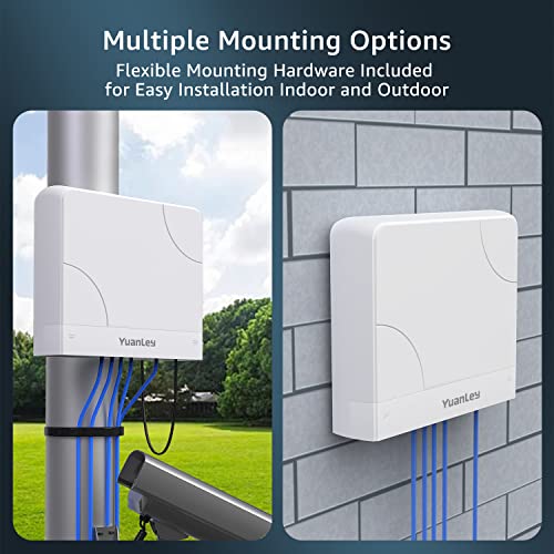 YuanLey Gigabit PoE Switch 8 Ports Ethernet Outdoor Waterproof Unmanaged Network Switch 1000Mbps, Built-in 120W Power, Support IEEE802.3af/at and Plug & Play