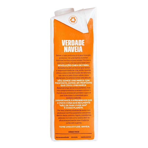 Naveia Pack 12x Leite Vegetal de Aveia Original 1L - Vegano, Sem Lactose e Sem Glúten