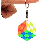 CuberSpeed Mini 3x3 Keychain Cube - Stickerless Bright Speed Magic Keyring