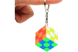 CuberSpeed Mini 3x3 Keychain Cube Keyring Cube Magic Cube Stickerless Bright Speed Cube