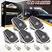 Partsam 5X Cab Marker Roof Running Top Lights 15442 Smoked Cover w/Base House + 5050 White T10 194 LED Bulbs Compatible with F150 F250 F350 1973-1997 F Series Super Duty Pickup Truck