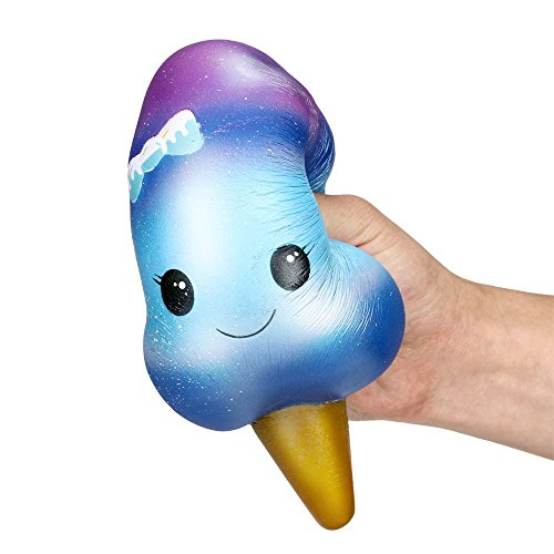 Squishies Jumbo,ZOMUSAR Cute Ice Cream Spun Sugar Scented Squishy Charm Slow Rising Stress Reliever Toy (A)