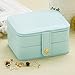 Travel Jewelry Box Double Layer Jewellery Organizer Small Size Storage Case with Mirror for Ring Ear Stud Necklace Birthday