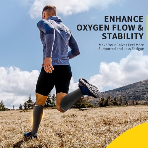CAMBIVO Compression Socks Women Men 2 Pairs, Compression Socks 20-30 mmHg, Compression Stockings Varicose Veins, Compression Socks for Sport, Running, Airplane, Travel, Cycling, Hiking, Nurse