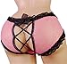 aishani SISSY pouch panties men's silky lace bikini girlie briefs underwear sexy for men (S, pink)