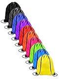 Shappy 10 Pieces Drawstring Bag Sack Pack Cinch Tote Kids Adults Storage Bag for Gym Traveling, 10 Colors