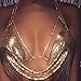 Women Body Chain, Gotd Fashion Rhinestone Bra Chain Sexy Harness Bikini Body Chain Women Jewelry (Silver)